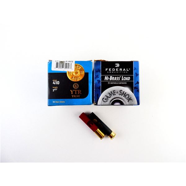 ASSORTED TROY AND FEDERAL .410 GAUGE 2 1/2" SHOT SHELL AMMO LOT