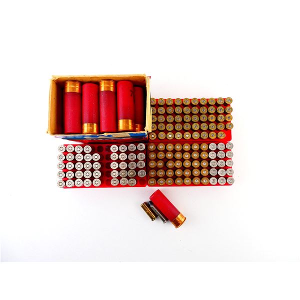 ASSORTED AMMO AND NON-PRIMED BRASS / NICKEL CASES LOT
