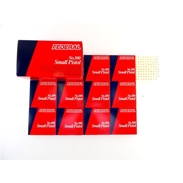 FEDERAL NO. 100 SMALL PISTOL PRIMERS LOT