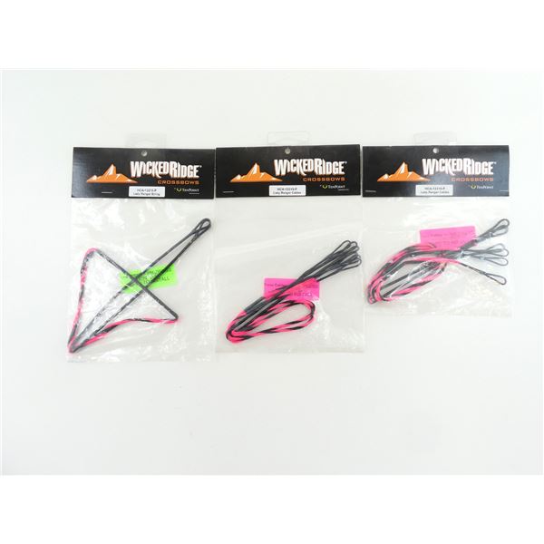 ASSORTED WICKED RIDGE LADY RANGER CROSSBOW STRING AND CABELS LOT