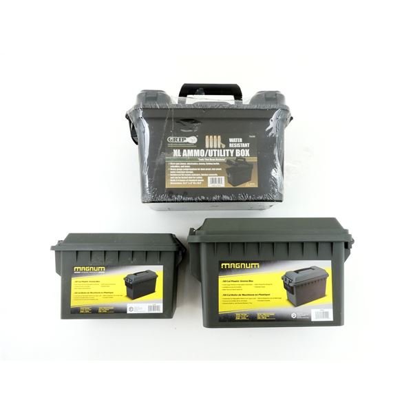 GRIP AND MAGNUM DRY AMMO / STORAGE BOX LOT