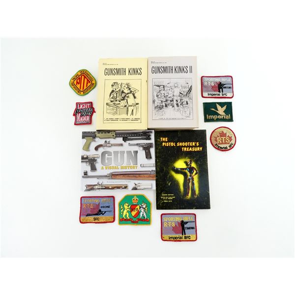 ASSORTED FIREARMS BOOKS / BADGES LOT