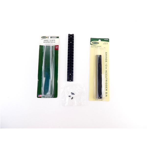 WEAVER SAVAGE 10 / SAVAGE 110 WITH ACCUTRIGGER RAIL MOUNTS LOT