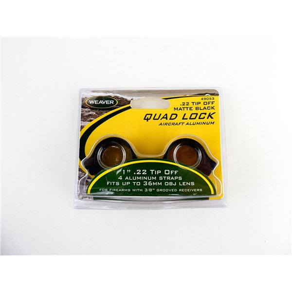 WEAVER 1" .22 TIP OFF QUAD LOCK RINGS