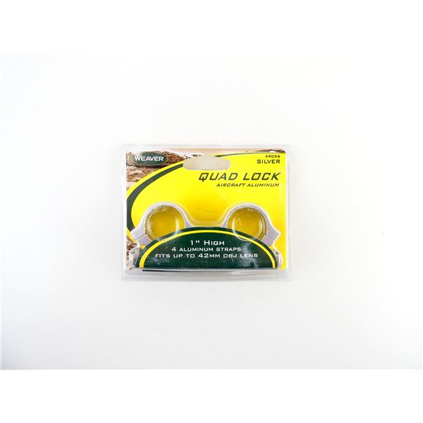 WEAVER 1" HIGH SILVER QUAD LOCK RINGS