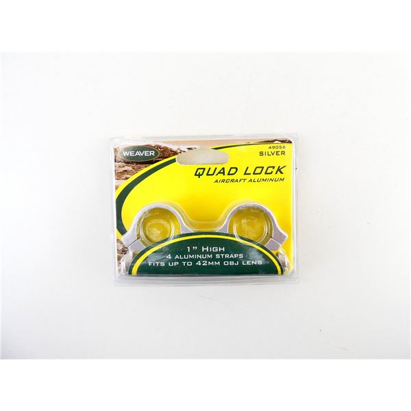 WEAVER 1" HIGH SILVER QUAD LOCK RINGS