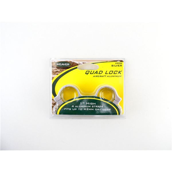 WEAVER 1" HIGH SILVER QUAD LOCK RINGS