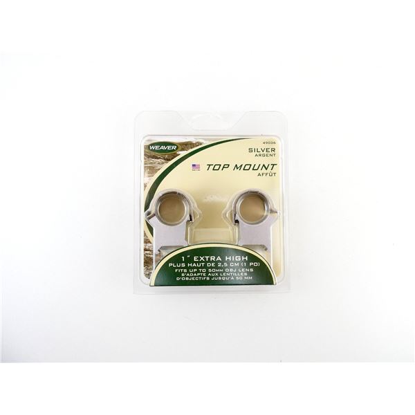 WEAVER SILVER 1" EXTRA HIGH RINGS
