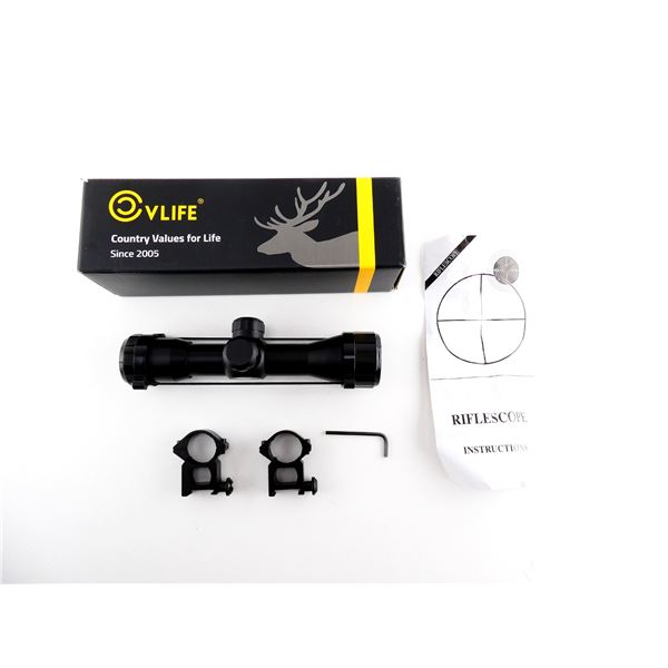 VLIFE 4X32MM SCOPE WITH 1" SEE-THRU RINGS