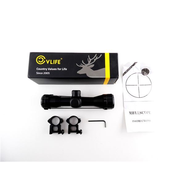 VLIFE 4X32MM SCOPE WITH 1" SEE-THRU RINGS