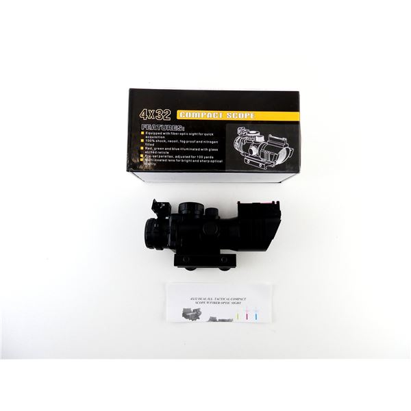 4X32MM ILLUMINATED TACTICAL COMPACT SCOPE WITH FIBER OPTIC SIGHT