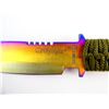 Image 3 : OLYMPIA SURVIVAL RAINBOW TITANIUM FINISH KNIFE WITH SHEATH