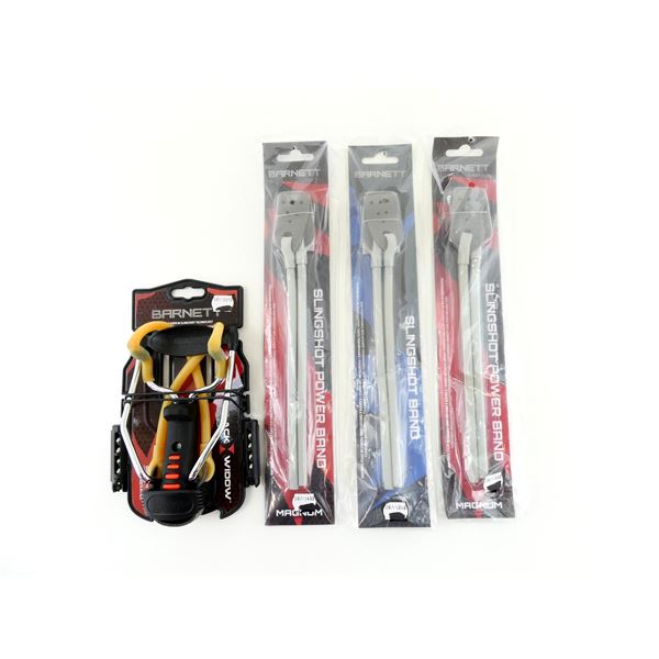 BARNETT BLACK WIDOW SLINGSHOT AND SLINGSHOT BANDS LOT