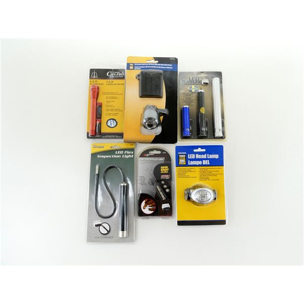 ASSORTED FLASHLIGHT / HEADLIGHT / INSPECTION LIGHT LOT