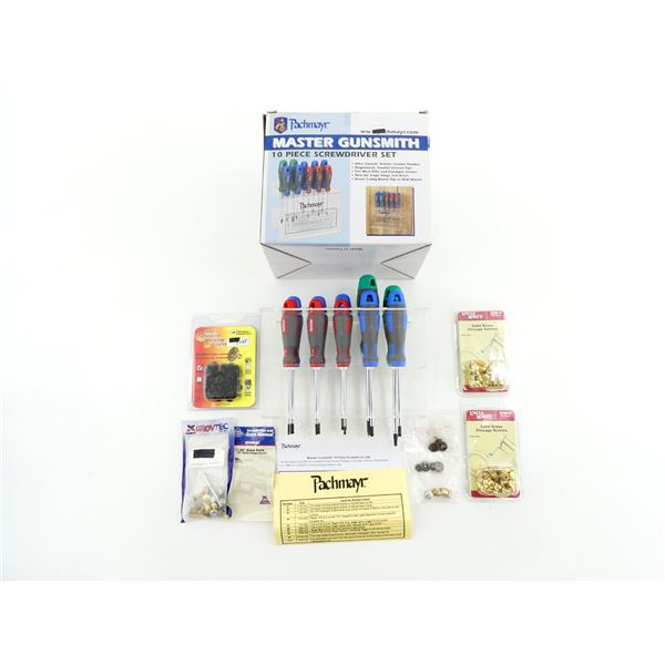 PACHMAYR MASTER GUNSMITH 10 PIECE SCREWDRIVER SET AND ASSORTED SCREWS LOT