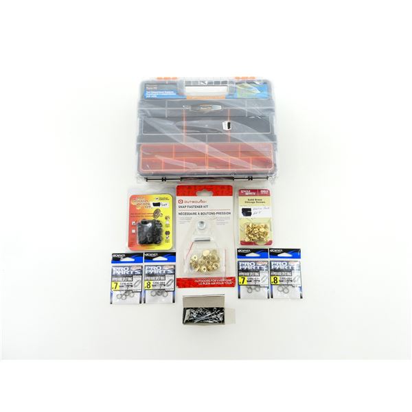 CTG HOME ESSENTIALS MASTER PRO TOOL COMPARTMENT ORGANIZER AND ASSORTED HARDWARE LOT