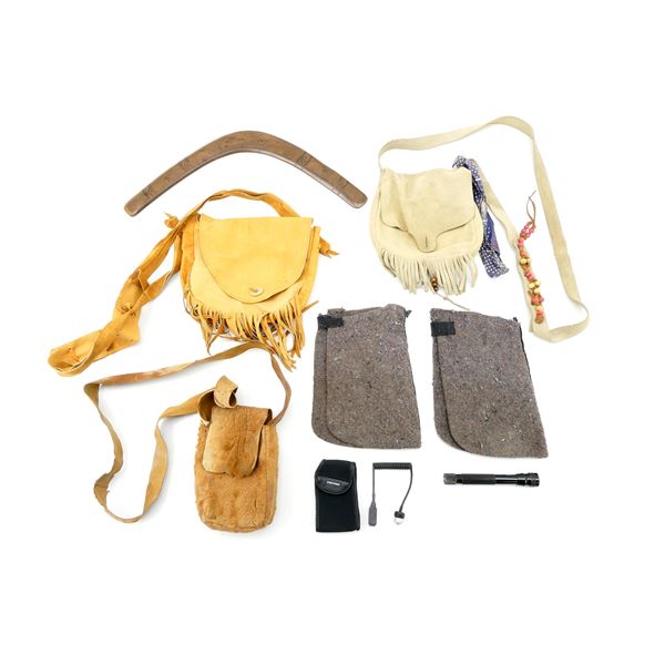 ASSORTED SATCHEL AND AUSTRALIAN RETURNING BOOMERANG LOT