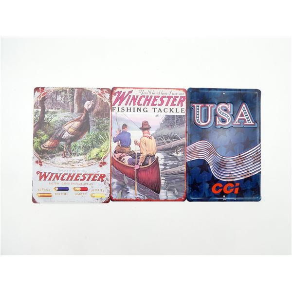 ASSORTED WINCHESTER / CCI SIGNS LOT