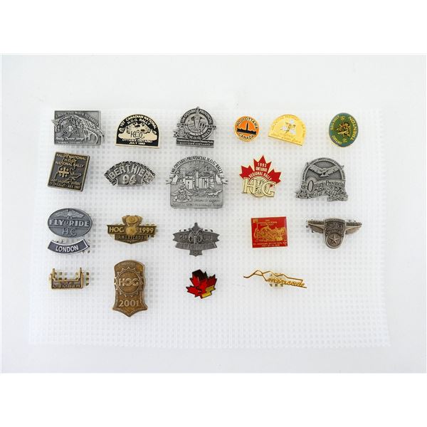 ASSORTED HARLEY DAVIDSON HOG CANADIAN RALLY PINS