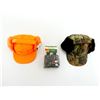 Image 1 : BIG RIVER CAMO SUSPENDERS AND ASSORTED HUNTING HATS LOT