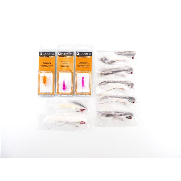 SUPERFLY PREMIUM FLIES SALMON FLY AND RAINY'S LURES LOT