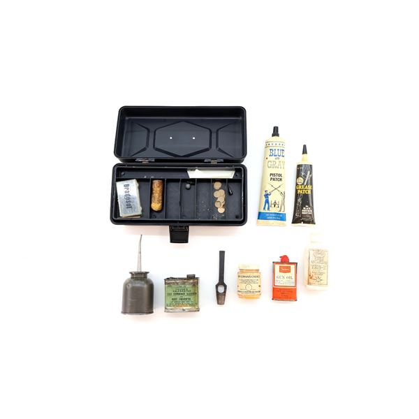 ** PICK UP ONLY ** BLACK POWDER KIT, COLLECTIBLE SEARS GUN OIL CONTAINERS LOT