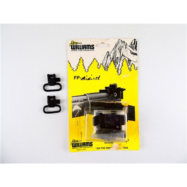 WILLIAMS FP-MINI-14 PEEP SIGHT AND UNKNOWN QD SLING SWIVEL LOT