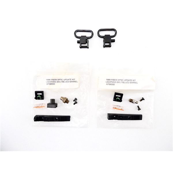 TRADITIONS LIGHTNING MUZZLE LOADING SIGHT KIT AND UNKNOWN QD SLING SWIVEL LOT