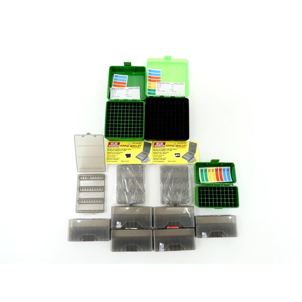 ASSORTED PLASTIC SMALL RIFLE / PISTOL AMMO CONTAINERS LOT