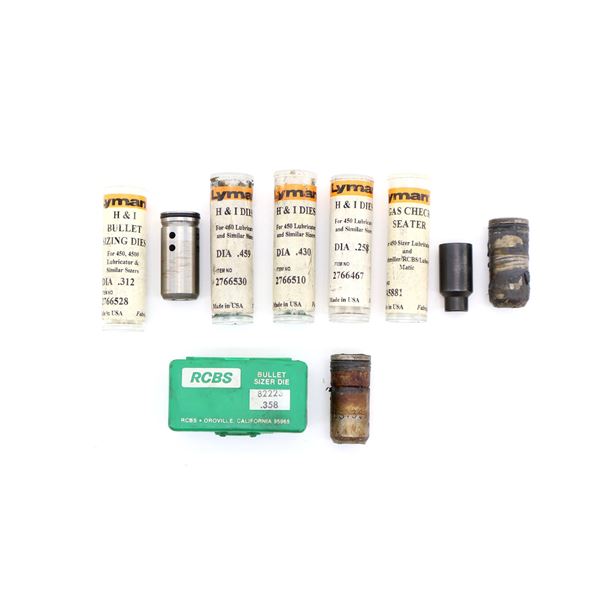 ASSORTED BULLET LUBE SIZER DIES, ETC. LOT