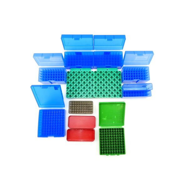 ASSORTED PLASTIC RIFLE / PISTOL AMMO CONTAINERS, ETC. LOT