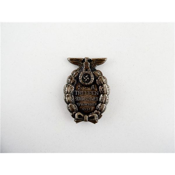 PRE-WWII GERMAN SA RALLY AT BRUNSWICK 1931 2ND TYPE BADGE