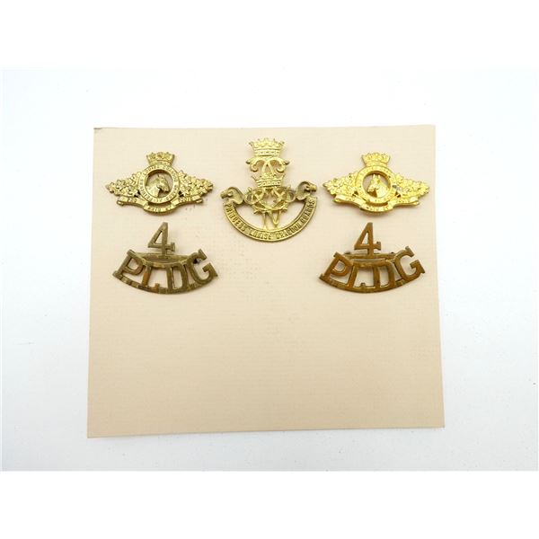 WWII CANADIAN 4TH PRINCESS LOUISE DRAGOON GUARDS BADGE SET