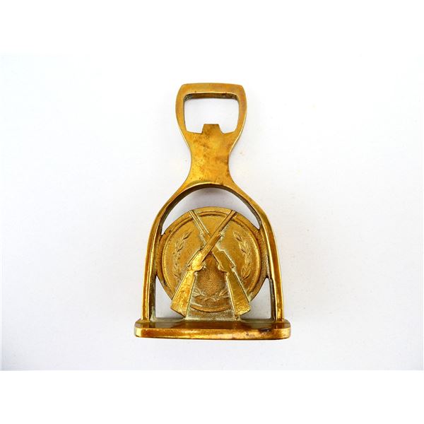VINTAGE BRASS MARKSMAN BOTTLE OPENER