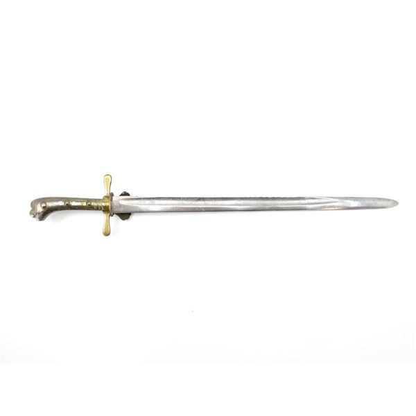 19TH CENTURY GERMAN HIRSCHFANGER SAWBACK HUNTING SWORD