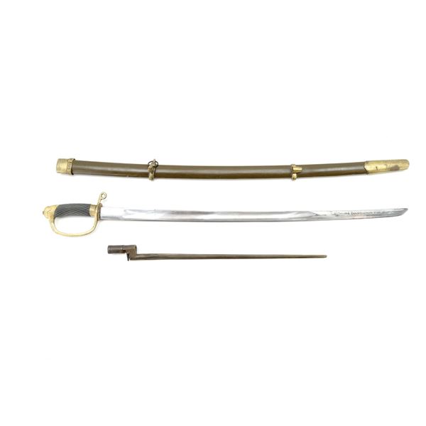 1880'S-1930'S RUSSIAN MILITARY COSSACK SHASHKA SWORD WITH MOSIN NAGANT M1891/30 SOCKET BAYONET