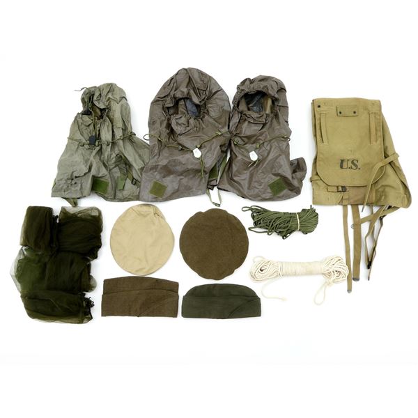 WWII / POST-WWII / KOREAN WAR U.S. MILITARY HOODS, CAPS, ETC. LOT