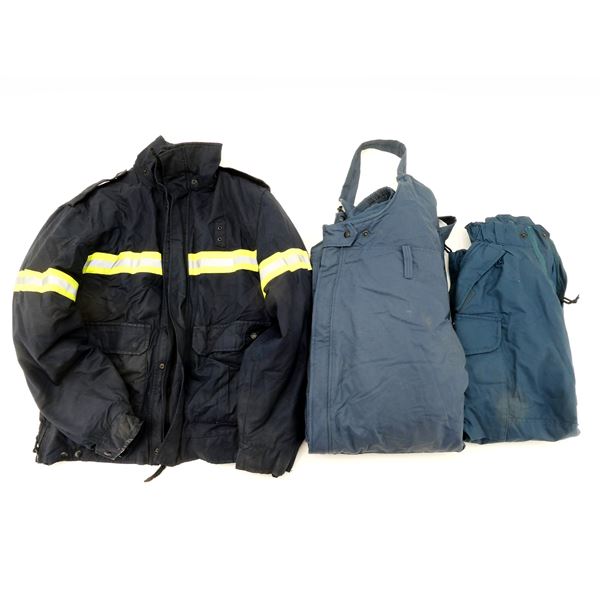 CANADIAN MILITARY COLD WEATHER COAT, OVERALLS AND TROUSERS LOT
