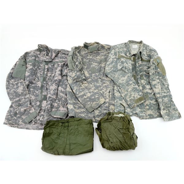 CANADIAN / U.S. MILITARY COMBAT COAT AND WET WEATHER PANTS LOT