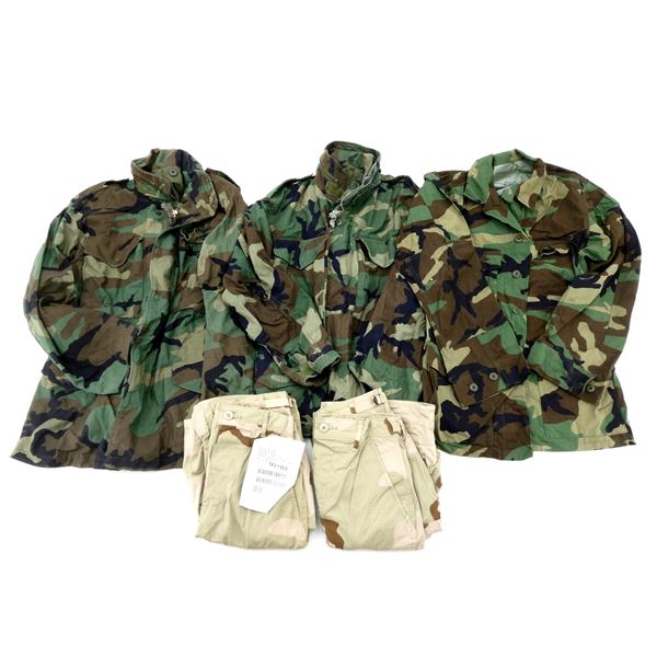 U.S. MILITARY CAMO COMBAT COATS / SHORTS LOT