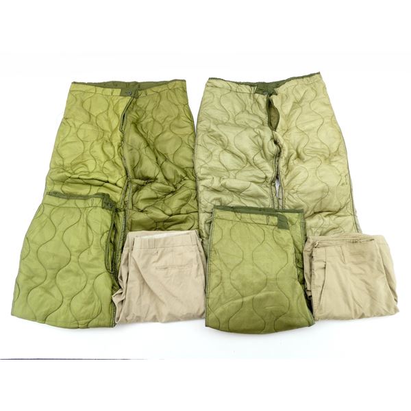 U.S. MILITARY COLD WEATHER TROUSER LINERS, ETC. LOT