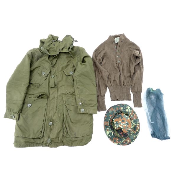 CANADIAN / U.S. MILITARY WINTER PARKA, SWEATER, ETC. LOT