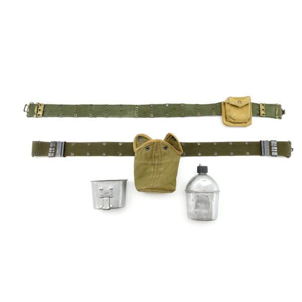 CANADIAN / U.S. MILITARY PISTOL / EQUIPMENT BELTS, ETC. LOT
