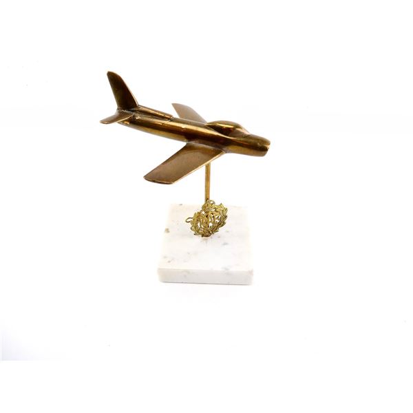 CANADIAN F-86 SABRE JET TRENCH ART WITH CAP BADGE LOT
