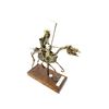 Image 1 : UNKNOWN BRASS DEATH RIDING HORSE FIGURE WITH BADGE / MEDAL LOT