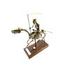 Image 2 : UNKNOWN BRASS DEATH RIDING HORSE FIGURE WITH BADGE / MEDAL LOT