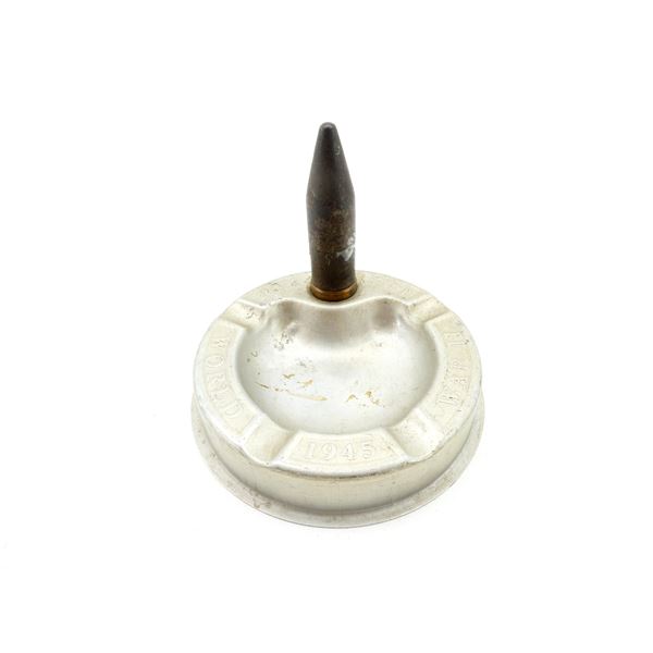 WWII UNKNOWN MILITARY 20MM PROJECTILE ASHTRAY TRENCH ART