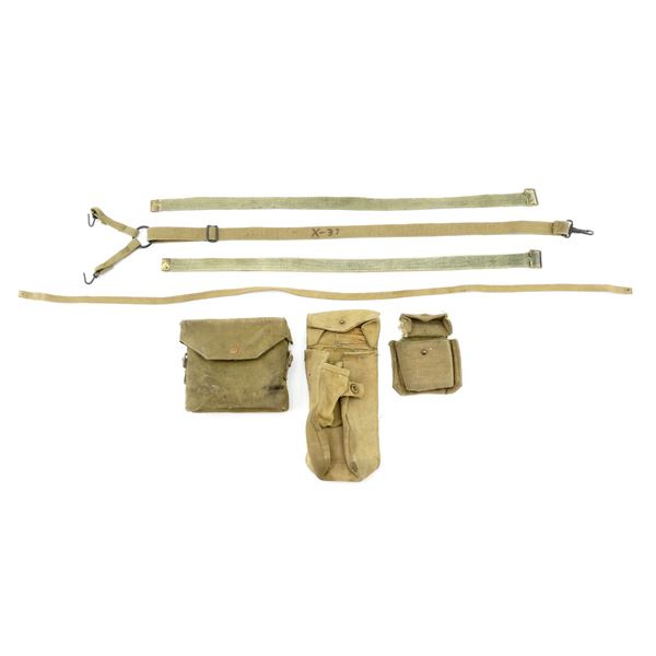 ASSORTED WWII CANADIAN / BRITISH MILITARY TAN P37 WEBBING LOT