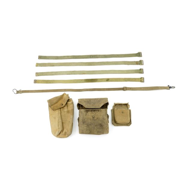 ASSORTED WWII CANADIAN / BRITISH MILITARY TAN P37 WEBBING LOT