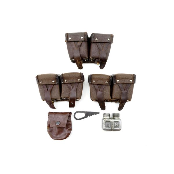 ASSORTED COMBLOC MOSIN NAGANT POUCHES, COMBO TOOL, ETC. LOT